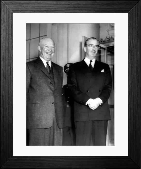 Framed Print : British Prime Minister Anthony Eden (right), US President Dwight D. Eisenhower, 1956. Courtesy: CSU Archives  /  Everett Collection