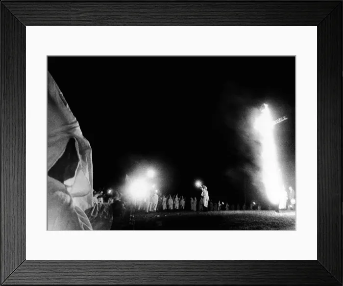 Framed Print : Ku Klux Klan cross burning at Stone Mountain, Georgia. Hundreds, many masked, in a rally to celebrate the founding of the hooded order nearly 100 years ago. Sept. 3, 1966 Framed Print : Ku Klux Klan cross burning at Stone Mountain, Georgia. Hundreds, many masked, in a rally to celebrate the founding of the hooded order nearly 100 years ago. Sept. 3, 1966