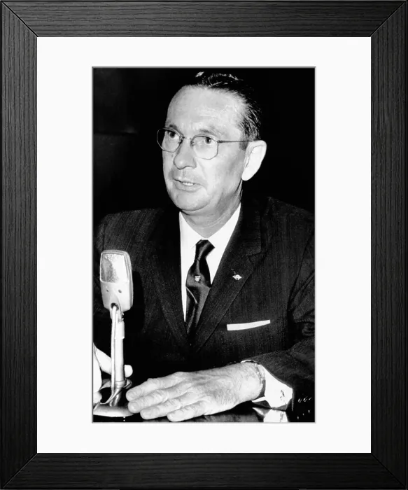 Framed Print : Byron de la Beckwith under questioning by the House on Un-American Activities. He took the Fifth Amendment when asked about his involvement with the Klan