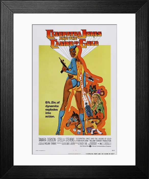 Framed Print : CLEOPATRA JONES AND THE CASINO OF GOLD, center: Tamara Dobson on poster art, 1975