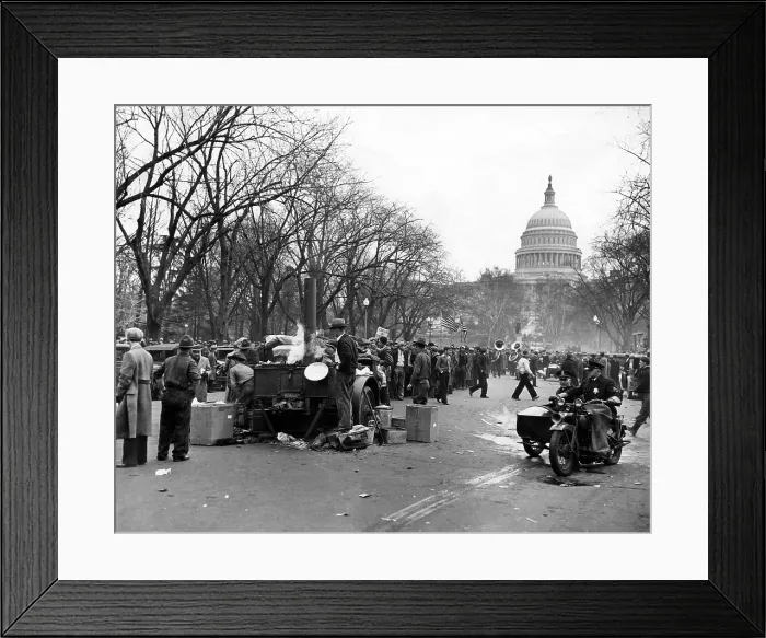 Framed Print : EV1814 - March on Washington of 10, 000 unemployed men from Pittsburgh. Their leader, Father James Cos was received by President Herbert Hoover, January 7, 1932