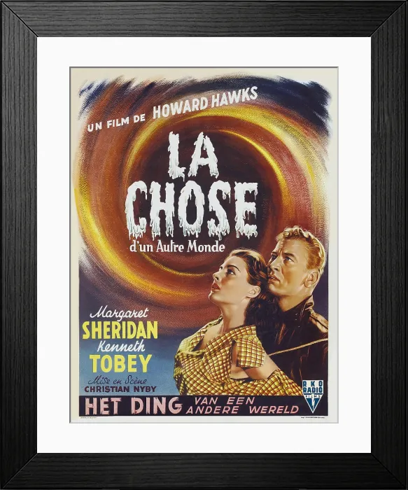 Framed Print : THE THING FROM ANOTHER WORLD, (THE THING, aka LA CHOSE D'UN AUTRE MONDE), from left: Margaret Sheridan, Kenneth Tobey, 1951 Framed Print : THE THING FROM ANOTHER WORLD, (THE THING, aka LA CHOSE D'UN AUTRE MONDE), from left: Margaret Sheridan, Kenneth Tobey, 1951