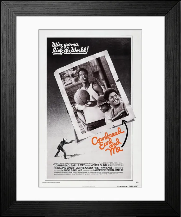 Framed Print : CORNBREAD, EARL AND ME, US poster, from left: Keith Wilkes (aka Jamaal Wilkes), Tierre Turner, Laurence Fishburne, 1975 Framed Print : CORNBREAD, EARL AND ME, US poster, from left: Keith Wilkes (aka Jamaal Wilkes), Tierre Turner, Laurence Fishburne, 1975