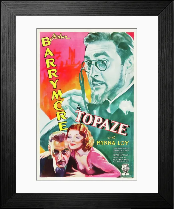 Framed Print : TOPAZE, John Barrymore, Myrna Loy, 1933
