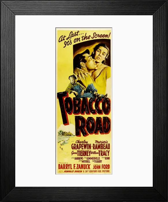 Framed Print : TOBACCO ROAD, from left: Charley Grapewin, (aka Charles Grapewin), Ward Bond, Gene Tierney, 1941, TM and copyright 20th Century Fox Film Corp Framed Print : TOBACCO ROAD, from left: Charley Grapewin, (aka Charles Grapewin), Ward Bond, Gene Tierney, 1941, TM and copyright 20th Century Fox Film Corp
