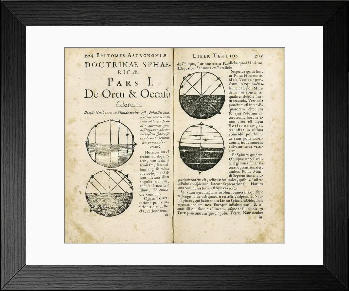 Framed Print : Kepler, Johannes (1571-1630). Page from the first part of the Third Book 'Epitomes Astronomide Doctrinae Sphaericae'. Edition of 1621. Engraving. FRANCE. Paris Framed Print : Kepler, Johannes (1571-1630). Page from the first part of the Third Book 'Epitomes Astronomide Doctrinae Sphaericae'. Edition of 1621. Engraving. FRANCE. Paris