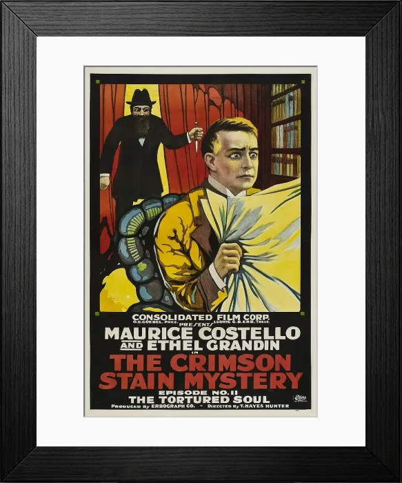 Framed Print : THE CRIMSON STAIN MYSTERY, Episode No. 11: The Tortured Soul, 1916