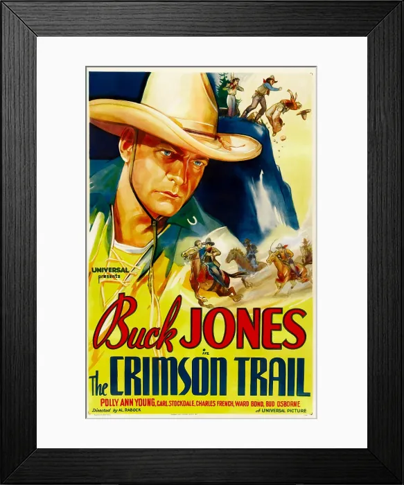Framed Print : THE CRIMSON TRAIL, Buck Jones, 1935