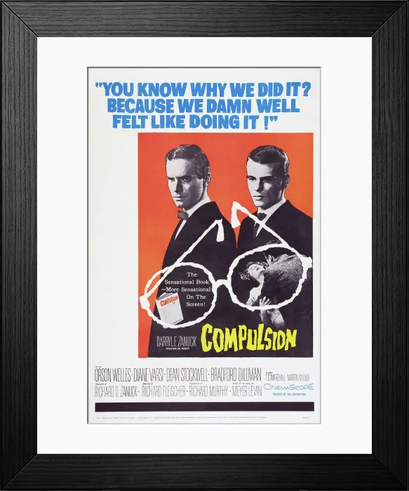 Framed Print : COMPULSION, Orson Welles, Dean Stockwell, 1959, TM and Copyright 20th Century Fox Film Corp. All rights reserved. / courtesy Everett Collection Framed Print : COMPULSION, Orson Welles, Dean Stockwell, 1959, TM and Copyright 20th Century Fox Film Corp. All rights reserved. / courtesy Everett Collection