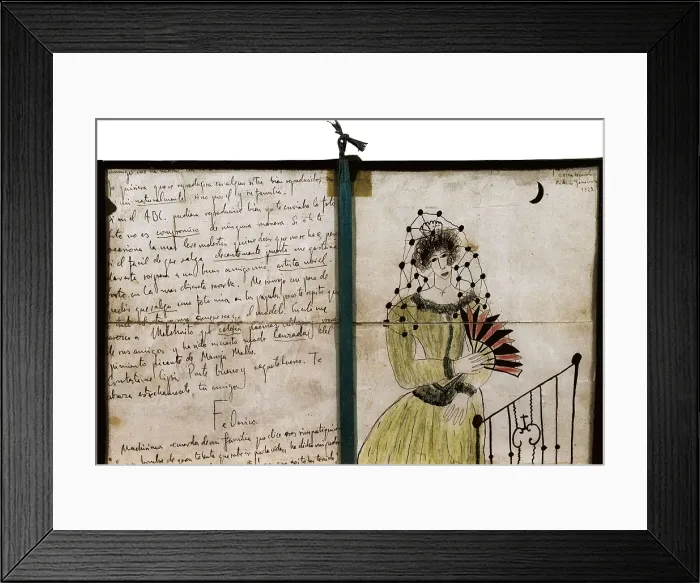 Framed Print : Letter and drawing by Federico Garca Lorca to Jos Mara Pemn. AISA / Everett Collection**US SALES ONLY** Framed Print : Letter and drawing by Federico Garca Lorca to Jos Mara Pemn. AISA / Everett Collection**US SALES ONLY**