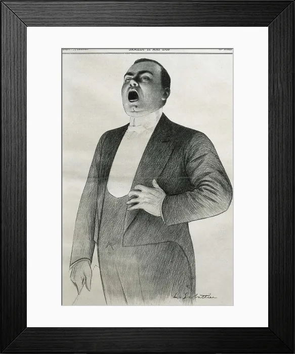 Framed Print : CARUSO, Enrico (1873-1921). Drawing of 1910. Litography. AISA / Everett Collection**US SALES ONLY** Framed Print : CARUSO, Enrico (1873-1921). Drawing of 1910. Litography. AISA / Everett Collection**US SALES ONLY**