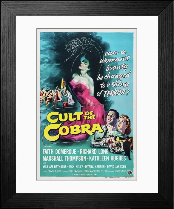 Framed Print : CULT OF THE COBRA, Marshall Thompson, Kathleen Hughes, Faith Domergue, William Reynolds, Jack Kelly, 1955 Framed Print : CULT OF THE COBRA, Marshall Thompson, Kathleen Hughes, Faith Domergue, William Reynolds, Jack Kelly, 1955