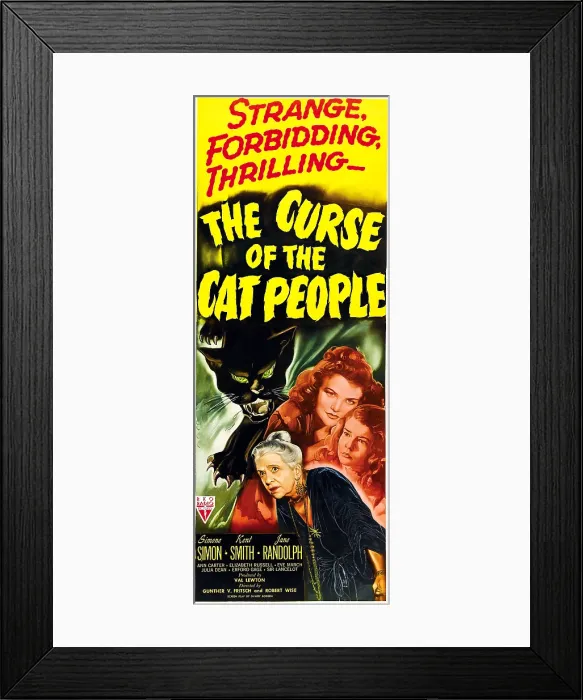 Framed Print : THE CURSE OF THE CAT PEOPLE, clockwise from top: Simone Simon, Ann Carter, Julia Dean on insert poster, 1944 Framed Print : THE CURSE OF THE CAT PEOPLE, clockwise from top: Simone Simon, Ann Carter, Julia Dean on insert poster, 1944