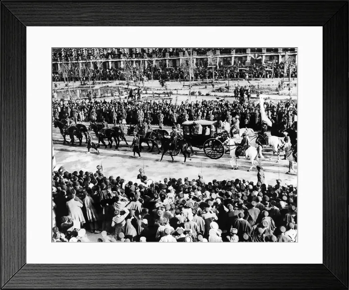 Framed Print : Reza Shah Pahlavi's coronation procession on May 22, 1926