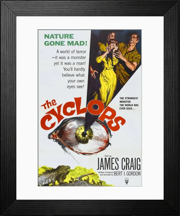 Framed Print : THE CYCLOPS, from left: James Craig, Gloria Talbott, Lon Chaney, Jr. 1957