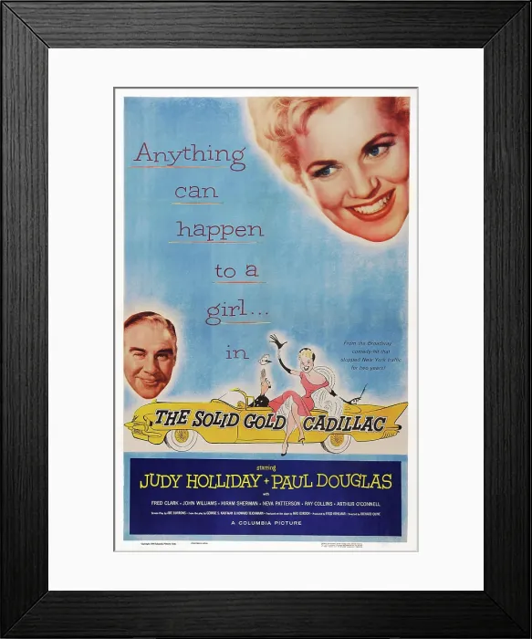 Framed Print : THE SOLID GOLD CADILLAC, US poster art, from left: Paul Douglas, Judy Holliday, 1956 Framed Print : THE SOLID GOLD CADILLAC, US poster art, from left: Paul Douglas, Judy Holliday, 1956