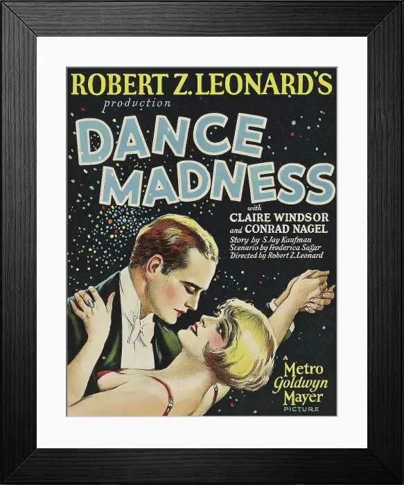 Framed Print : DANCE MADNESS, from left: Conrad Nagel, Claire Windsor on window card, 1926 Framed Print : DANCE MADNESS, from left: Conrad Nagel, Claire Windsor on window card, 1926