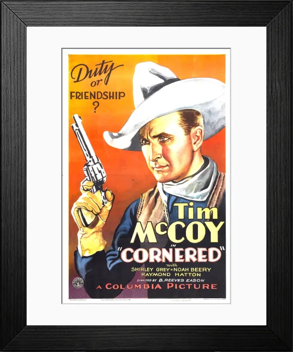 Framed Print : CORNERED, Tim McCoy, 1932