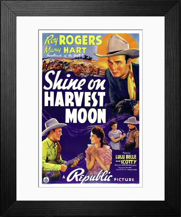 Framed Print : SHINE ON HARVEST MOON, US poster art, Roy Rogers, Mary Hart, 1938