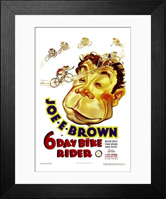 Framed Print : SIX DAY BIKE RIDER, Joe E. Brown, 1934 Framed Print : SIX DAY BIKE RIDER, Joe E. Brown, 1934