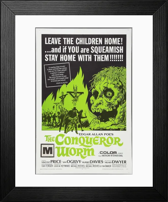 Framed Print : WITCHFINDER GENERAL, (aka THE CONQUEROR WORM), poster art, 1968 Framed Print : WITCHFINDER GENERAL, (aka THE CONQUEROR WORM), poster art, 1968