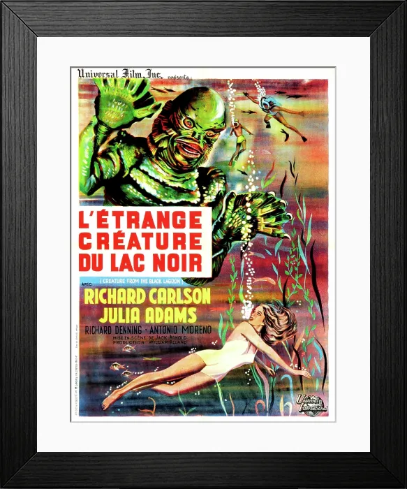 Framed Print : CREATURE FROM THE BLACK LAGOON, (aka L'ETRANGE CREATURE DU LAC NOIR), top left