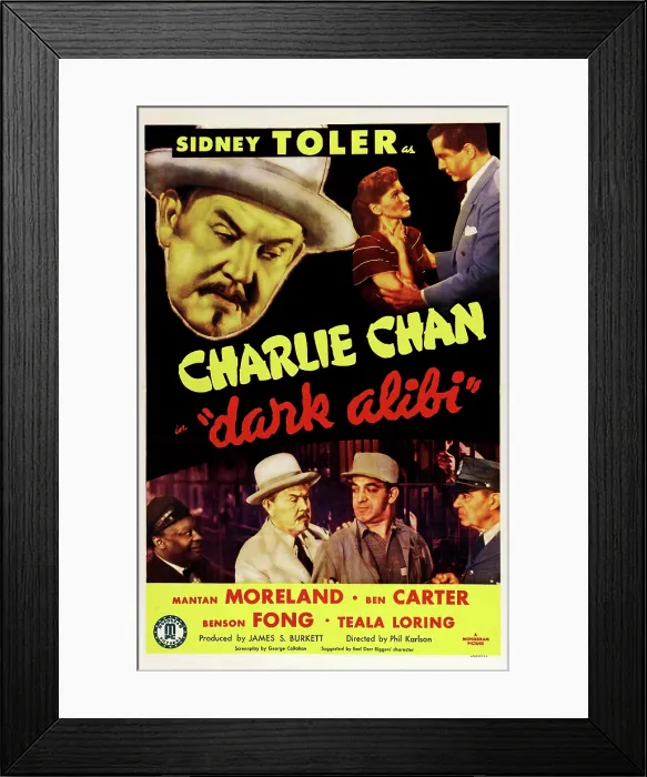 Framed Print : DARK ALIBI, top left: Sidney Toler, bottom from left: Mantan Moreland, Sidney Toler, 1946 Framed Print : DARK ALIBI, top left: Sidney Toler, bottom from left: Mantan Moreland, Sidney Toler, 1946