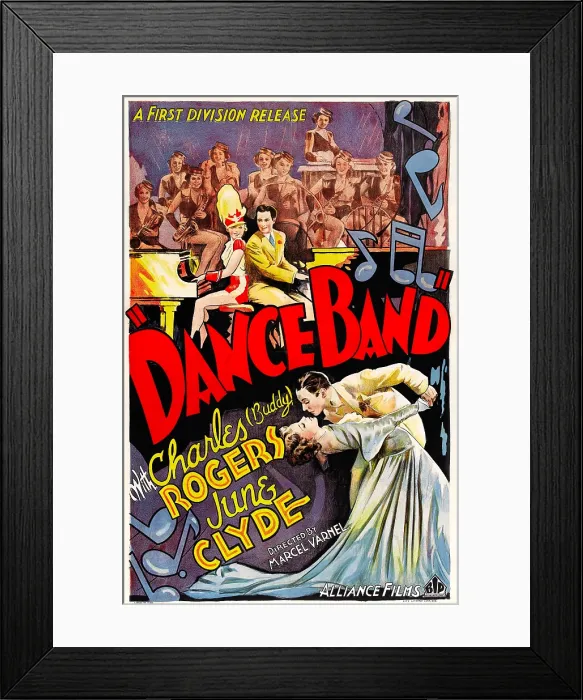 Framed Print : DANCE BAND, top and bottom from left: June Clyde, Charles Buddy Rogers, 1935 Framed Print : DANCE BAND, top and bottom from left: June Clyde, Charles Buddy Rogers, 1935