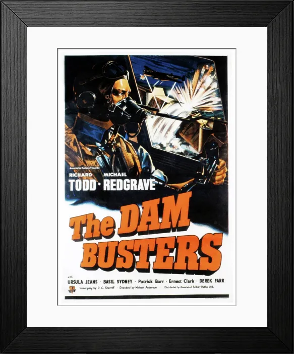 Framed Print : THE DAM BUSTERS, (aka THE DAMBUSTERS), UK poster art, 1955