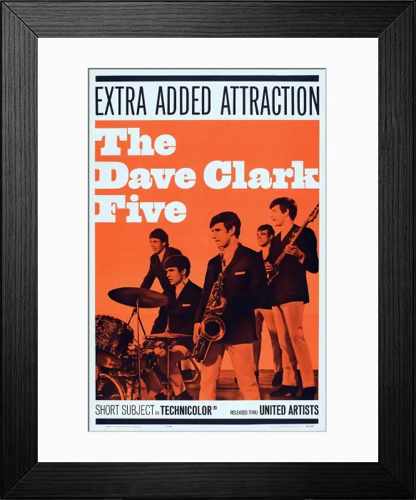 Framed Print : THE DAVE CLARK FIVE, US poster, 1964 Framed Print : THE DAVE CLARK FIVE, US poster, 1964