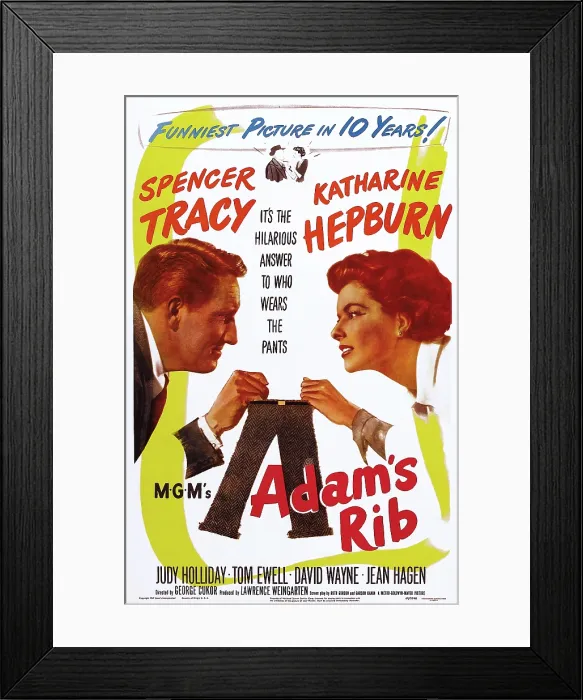 Framed Print : ADAM'S RIB, from left: Spencer Tracy, Katharine Hepburn, 1949