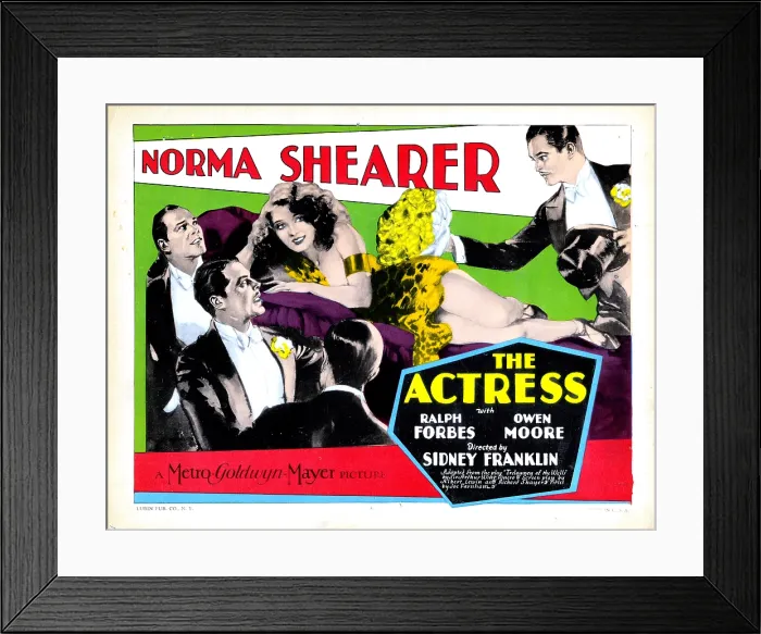 Framed Print : THE ACTRESS, lobbycard, Norma Shearer (laying down), 1928