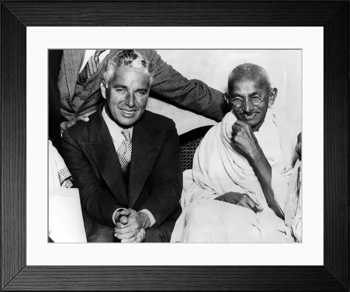 Framed Print : Charlie Chaplin and Mahatma Gandhi, London, England, September 22, 1931. Courtesy: CSU Archives / Everett Collection