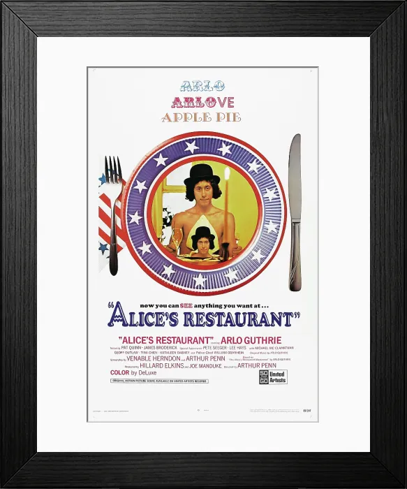 Framed Print : ALICE'S RESTAURANT, US poster, Arlo Guthrie, 1969