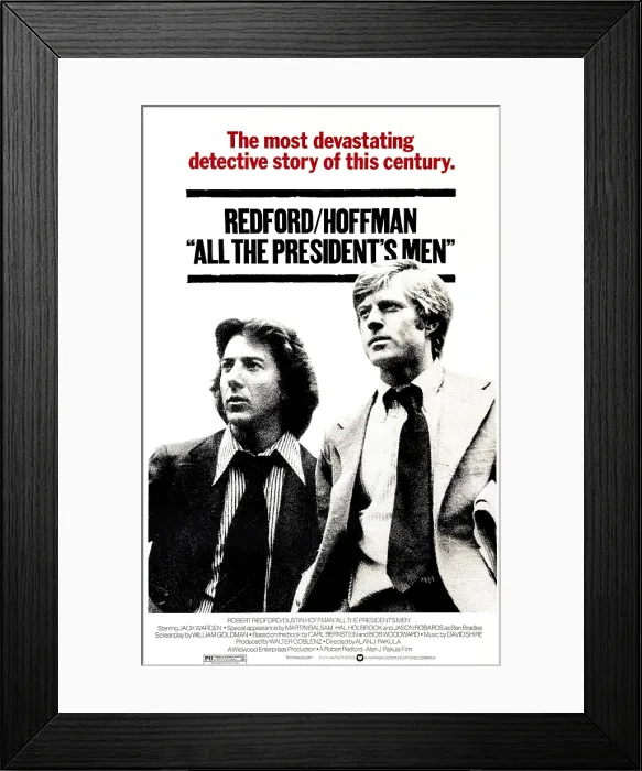 Framed Print : ALL THE PRESIDENT'S MEN, from left: Dustin Hoffman, Robert Redford, 1976
