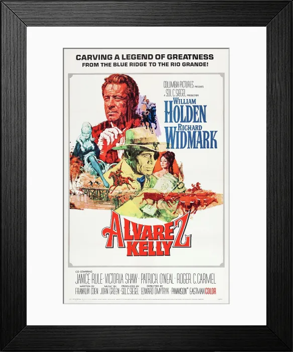 Framed Print : ALVAREZ KELLY, Victoria Shaw, William Holden, Richard Widmark, Janice Rule, 1966