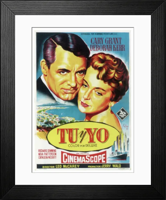 Framed Print : AN AFFAIR TO REMEMBER (aka TU Y YO), from left: Cary Grant, Deborah Kerr on Spanish poster art, 1957, TM and Copyright 20th Century Fox Film Corp Framed Print : AN AFFAIR TO REMEMBER (aka TU Y YO), from left: Cary Grant, Deborah Kerr on Spanish poster art, 1957, TM and Copyright 20th Century Fox Film Corp