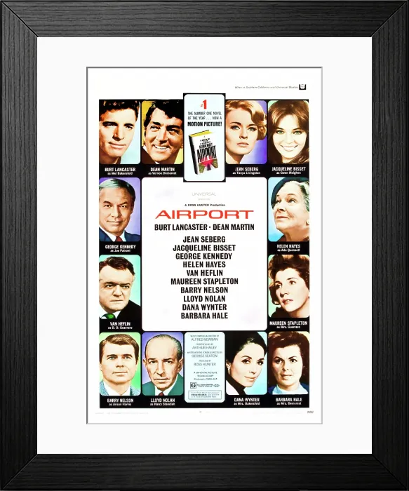 Framed Print : AIRPORT, US poster, (clockwise from top left): Burt Lancaster, Dean Martin, Jean Seberg, Jacqueline Bisset, Helen Hayes, Maureen Stapleton, Barbara Hale, Dana Wynter, Lloyd Nolan Framed Print : AIRPORT, US poster, (clockwise from top left): Burt Lancaster, Dean Martin, Jean Seberg, Jacqueline Bisset, Helen Hayes, Maureen Stapleton, Barbara Hale, Dana Wynter, Lloyd Nolan