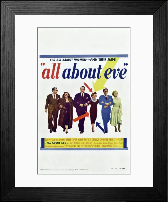 Framed Print : ALL ABOUT EVE, from left: Gary Merrill, Bette Davis, George Sanders, Anne Baxter, Hugh Marlowe, Celeste Holm, 1950, TM and Copyright 20th Century Fox Film Corp