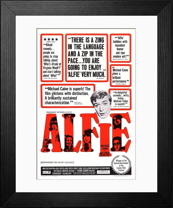 Framed Print : ALFIE, US poster art, Michael Caine, 1966