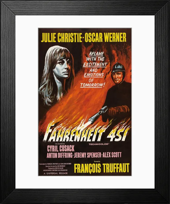 Framed Print : FAHRENHEIT 451, from left: Julie Christie, Oskar Werner, 1966