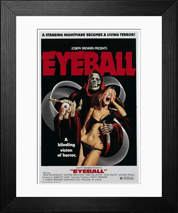 Framed Print : EYEBALL, (aka GATTI ROSSI IN UN LABIRINTO DI VETRO), US poster, 1975