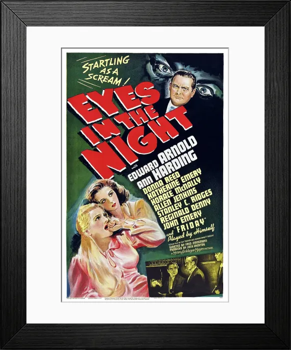 Framed Print : EYES IN THE NIGHT, left from left: Ann Harding, Donna Reed, top right: Edward Arnold, 1942