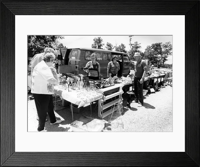 Framed Print : Flea Market (Aurora Farms flea market), July, 1976.. Courtesy: CSU Archives  /  Everett Collection