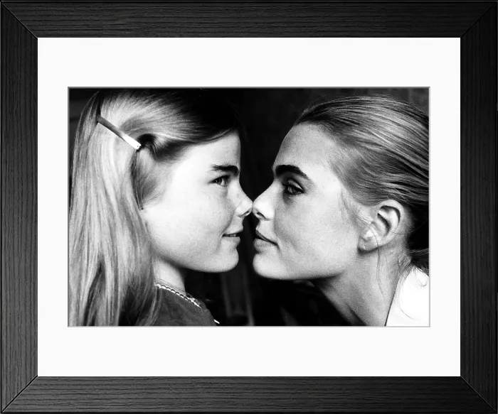 Framed Print : Mariel Hemingway, 14, with her sister Margaux Hemingway in New York, New York. April 2, 1976. Courtesy CSU Archives / Everett Collection