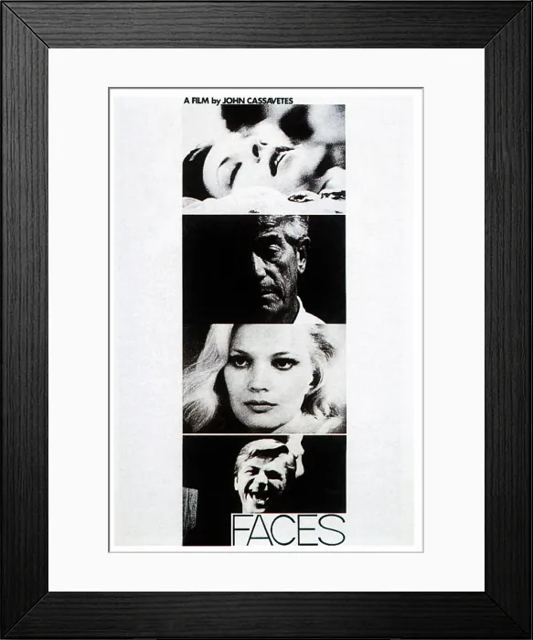 Framed Print : FACES, John Marley, Gena Rowlands, Seymour Cassel on poster art, 1968 Framed Print : FACES, John Marley, Gena Rowlands, Seymour Cassel on poster art, 1968