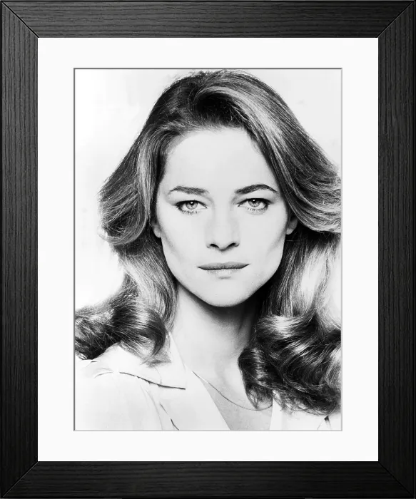 Framed Print : Charlotte Rampling, ca. 1970s Framed Print : Charlotte Rampling, ca. 1970s
