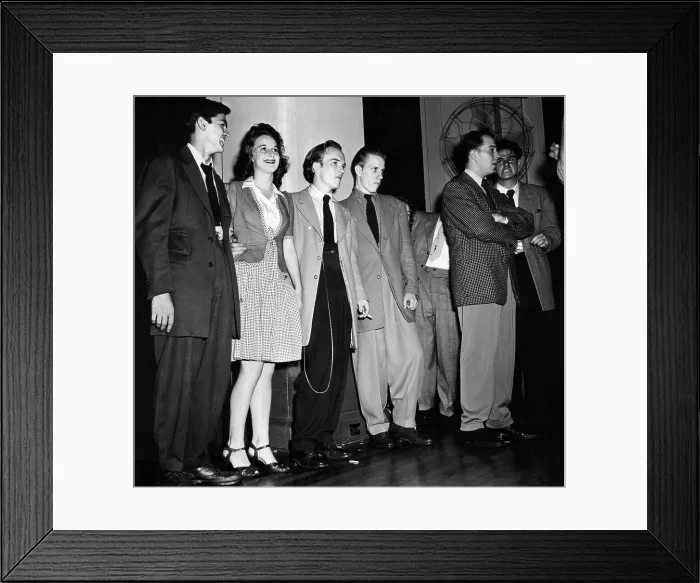 Framed Print : Young people wearing zoot suits attend a dance at the Washington Hotel in Washington, D.C. where they did the Jitterbug. September, 1942