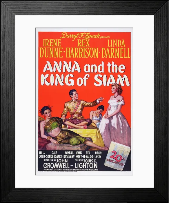 Framed Print : ANNA AND THE KING OF SIAM, US poster art, from left: Linda Darnell, Rex Harrison, Irene Dunne, 1946, TM and Copyright 20th Century Fox Film Corp
