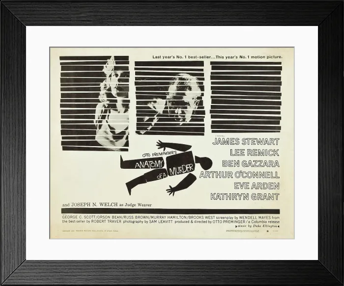 Framed Print : ANATOMY OF A MURDER, from left: Lee Remick, Ben Gazzara, James Stewart, 1959 Framed Print : ANATOMY OF A MURDER, from left: Lee Remick, Ben Gazzara, James Stewart, 1959